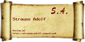 Strauss Adolf névjegykártya